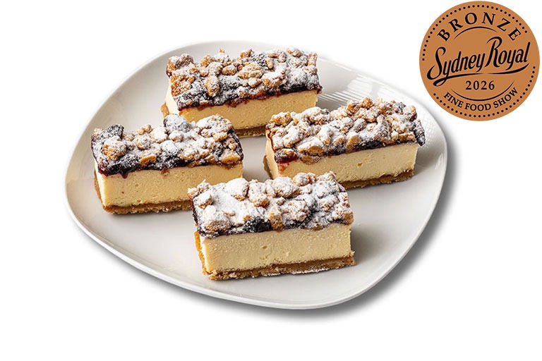 Cherry-Crumble-Cheesecake-Bronze Cherry Crumble Cheesecake (GF) - Image 1